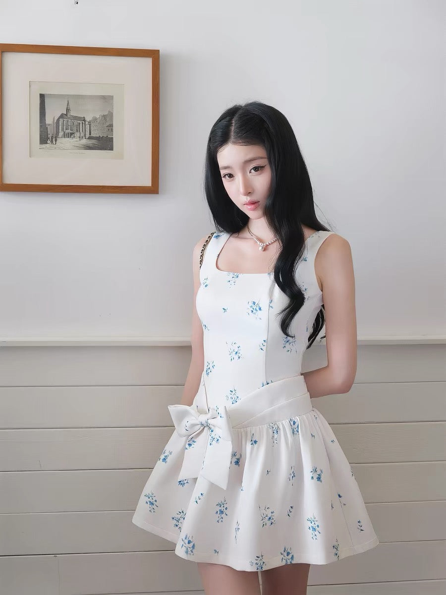 Flower mood ribbon one-piece MM1106