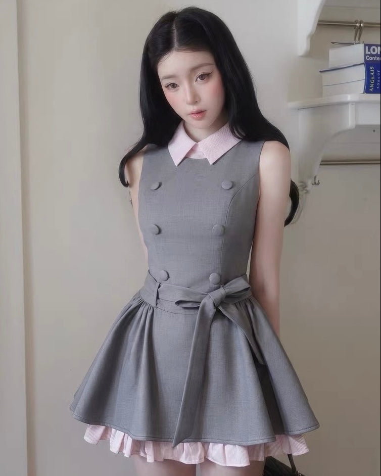 high-end girly gray one-piece MM1113