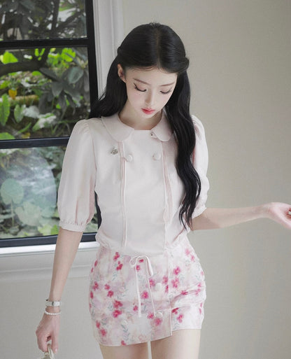 pink high-end moodtops & skirt MM1116