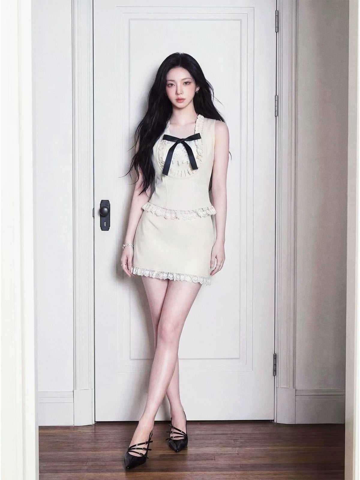 luxury frill ivory tops MM1059