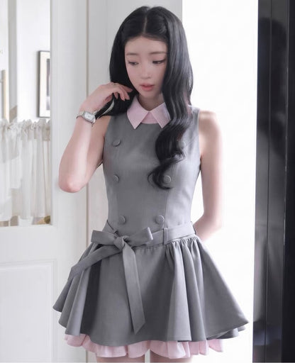 high-end girly gray one-piece MM1113