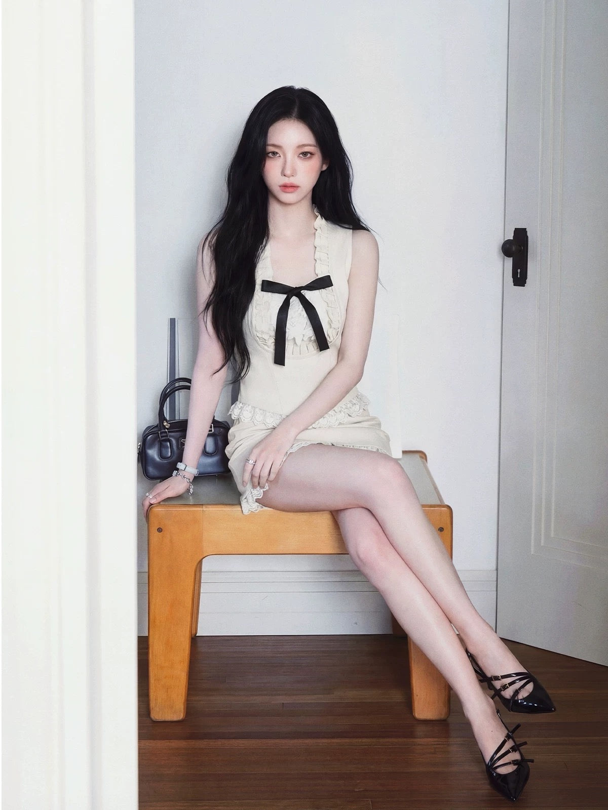 luxury frill ivory tops MM1059