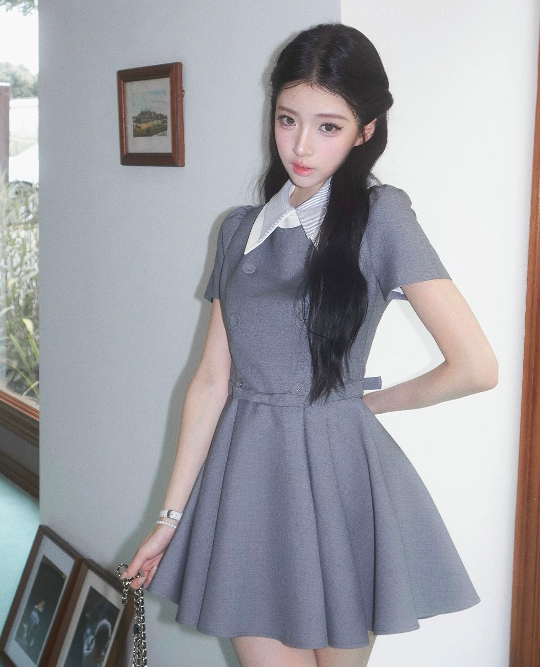 gray blue point one-piece MM1117