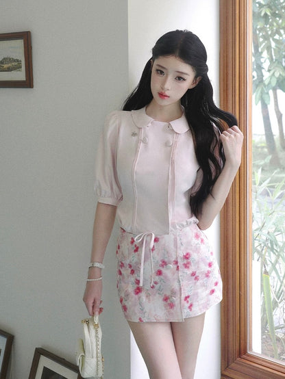 pink high-end moodtops & skirt MM1116