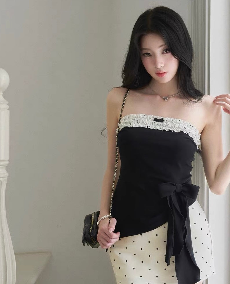 ribbon mood girly tops MM1096