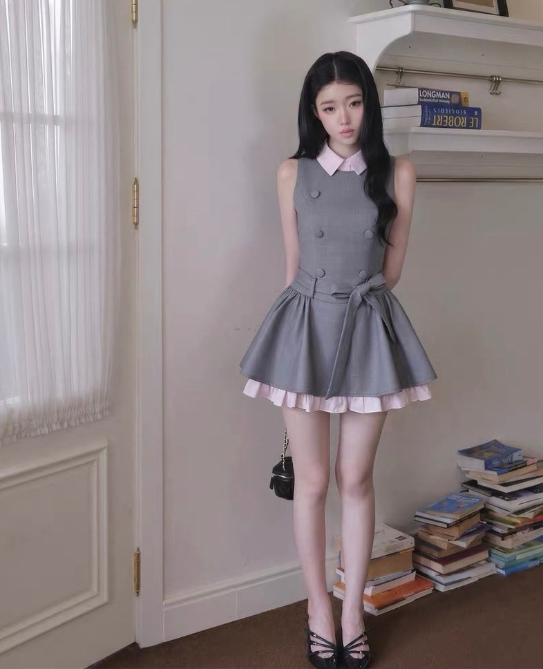 high-end girly gray one-piece MM1113