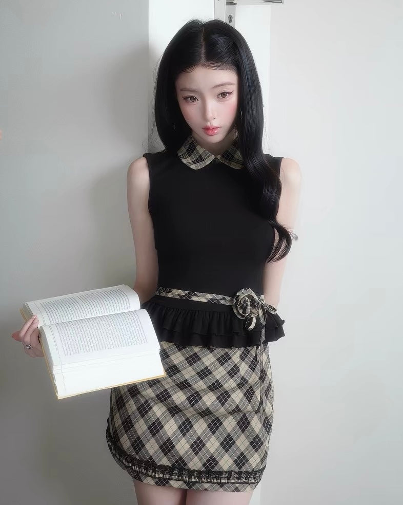 check point curler tops & skirt MM1108