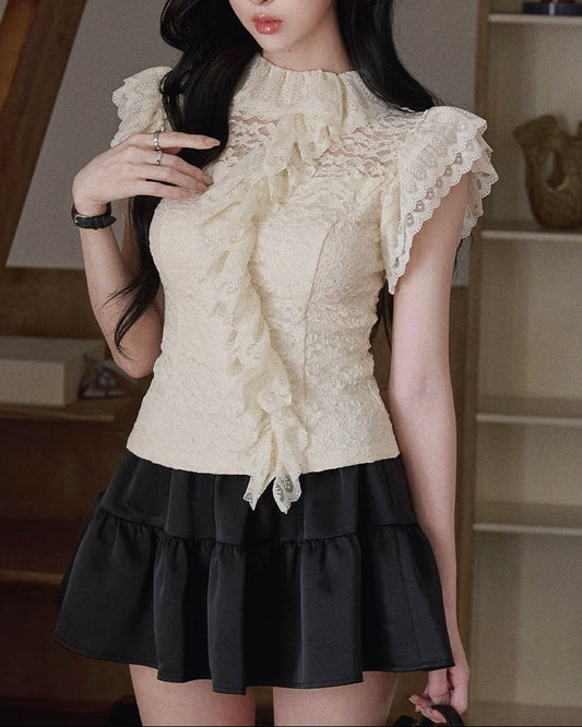 black flare skirt MM1068