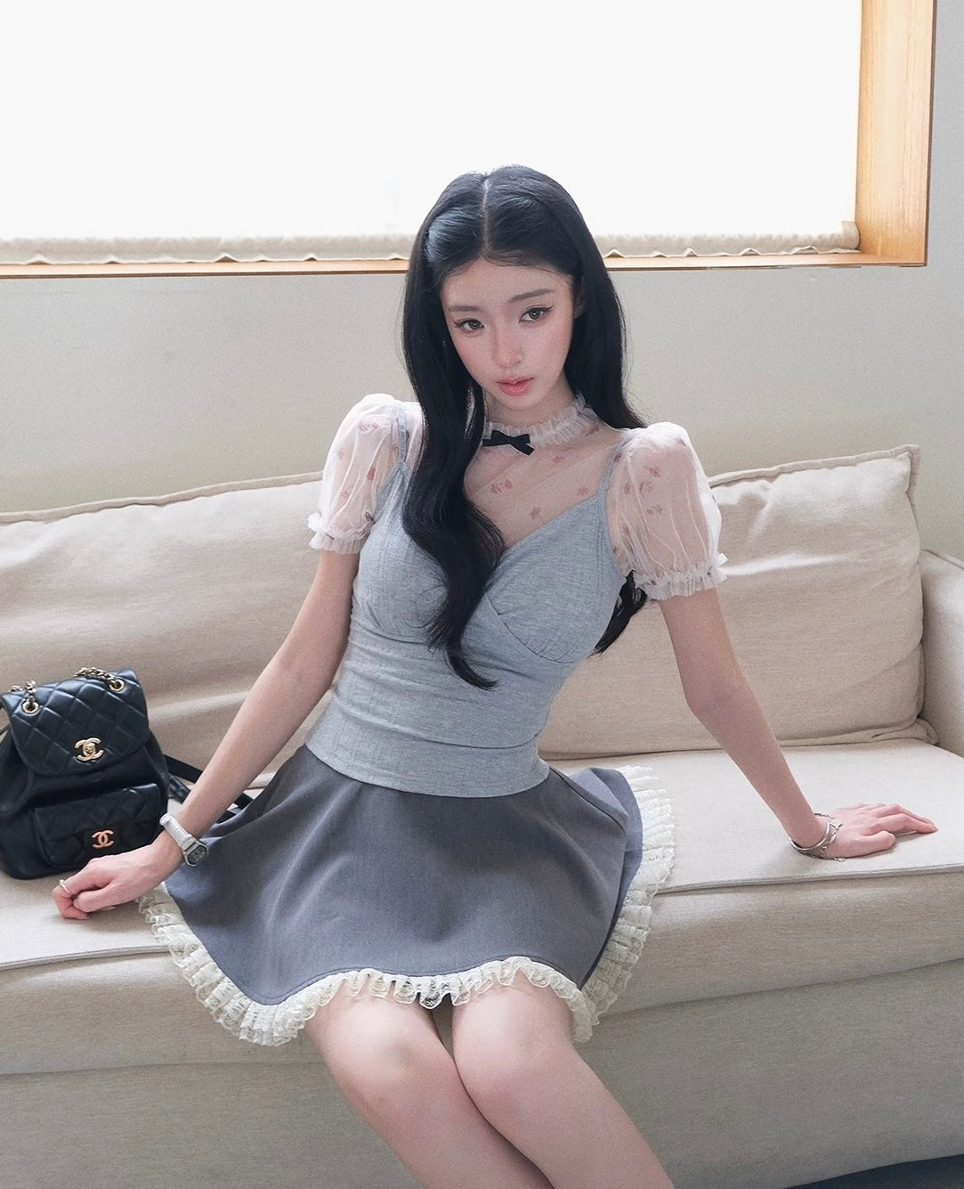 see-through mood tops & skirt MM1115