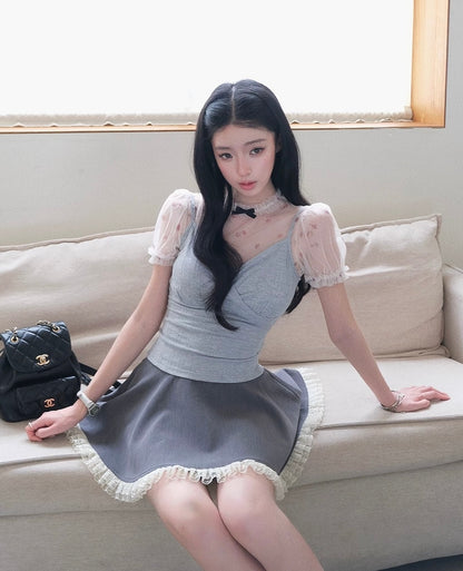 see-through mood tops & skirt MM1115