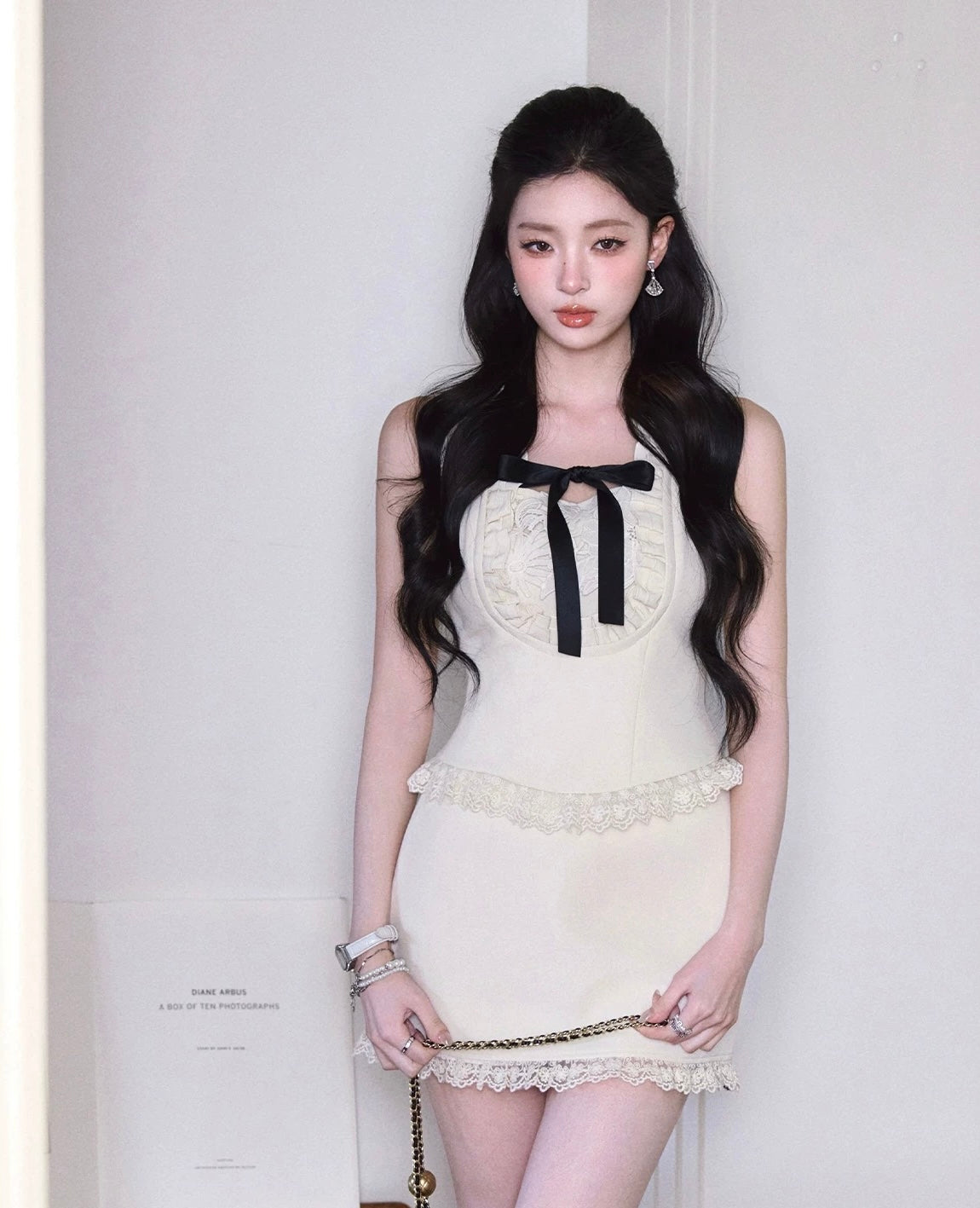 luxury frill ivory tops MM1059