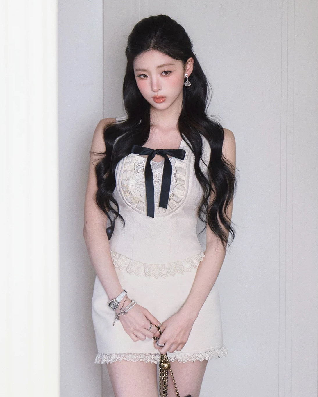luxury frill ivory tops MM1059