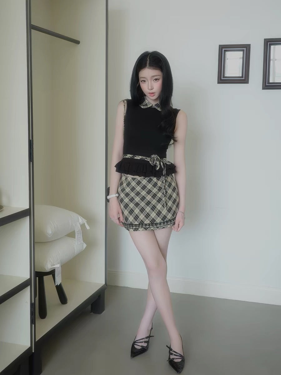 check point curler tops & skirt MM1108