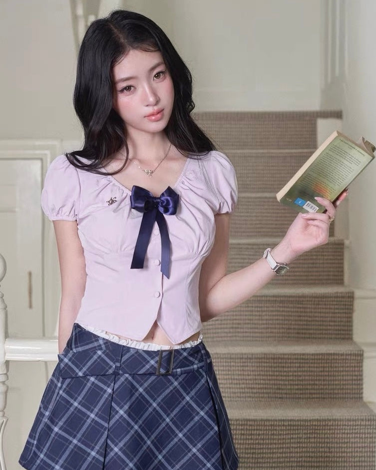 check navy  skirt MM1095