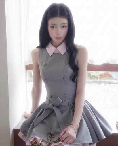 high-end girly gray one-piece MM1113