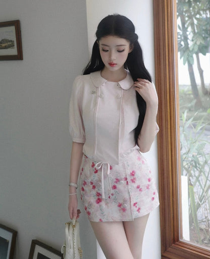 pink high-end moodtops & skirt MM1116