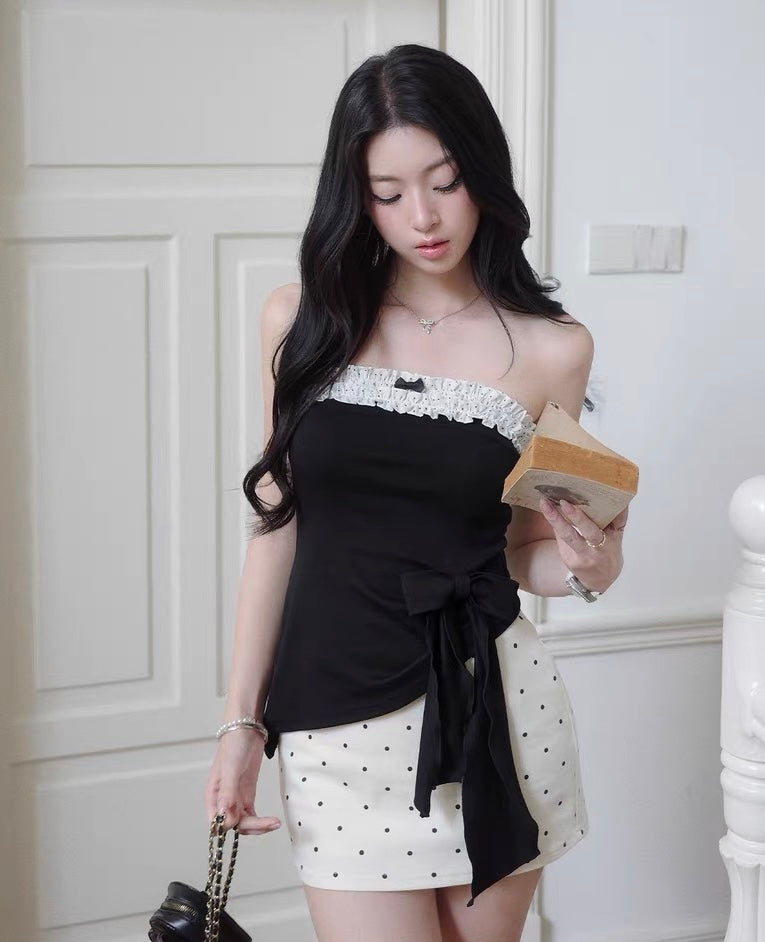 ribbon mood girly tops MM1096