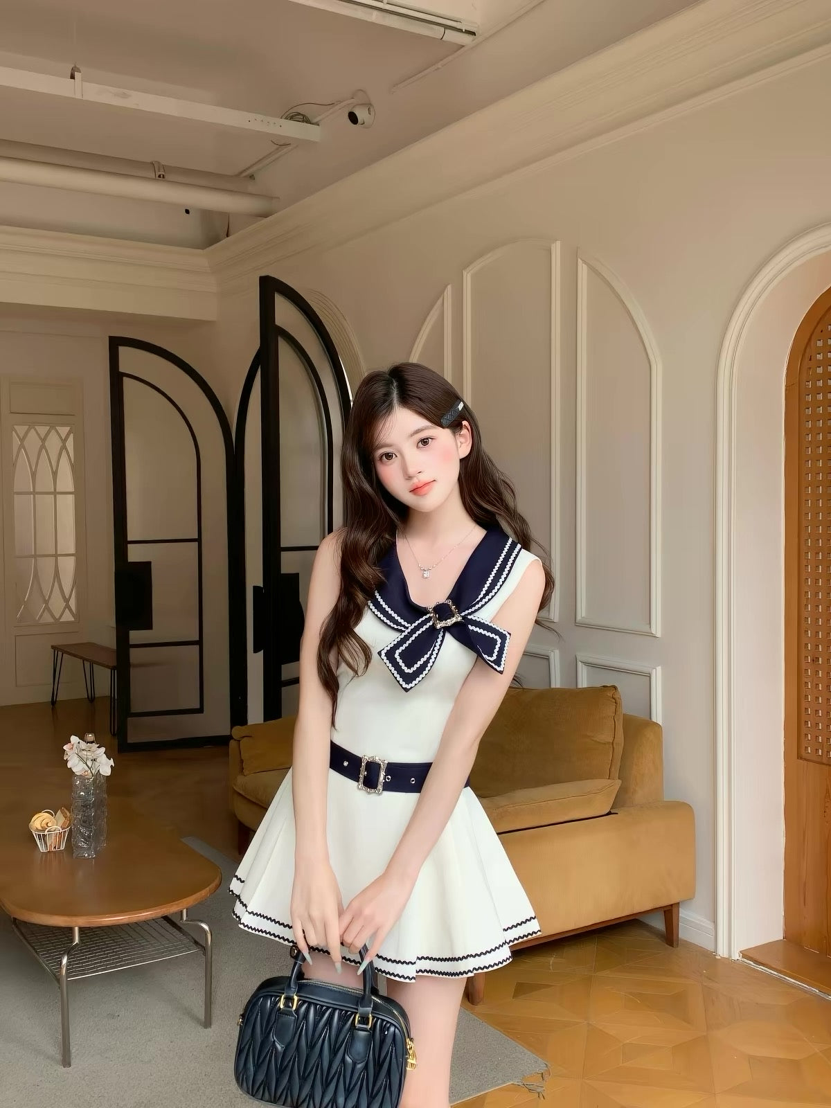 navy curler point one-piece MM1118