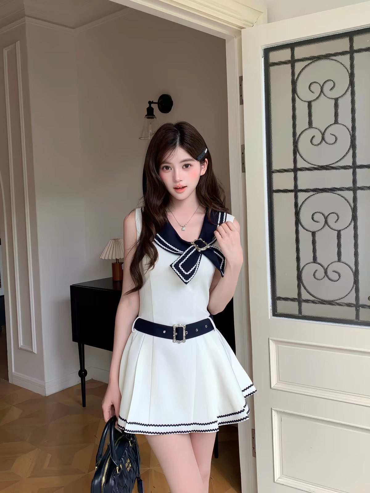 navy curler point one-piece MM1118