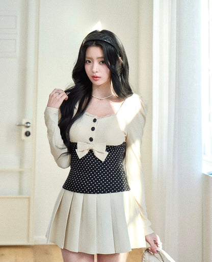 ivory girly pleats skirt MM1037