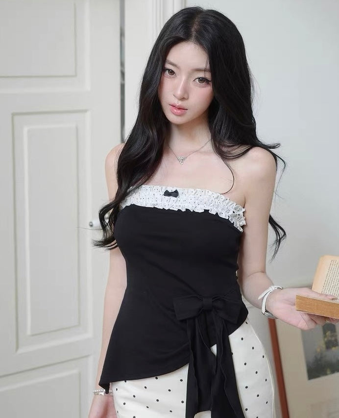 ribbon mood girly tops MM1096