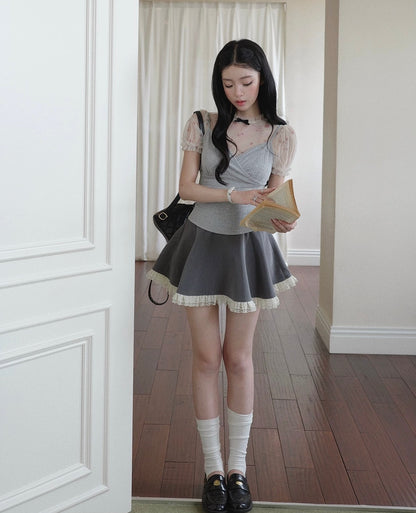 see-through mood tops & skirt MM1115