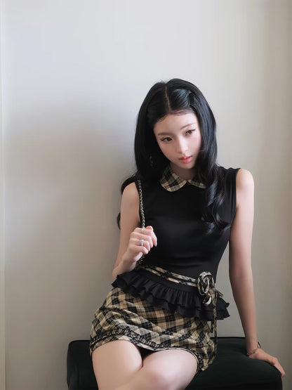 check point curler tops & skirt MM1108